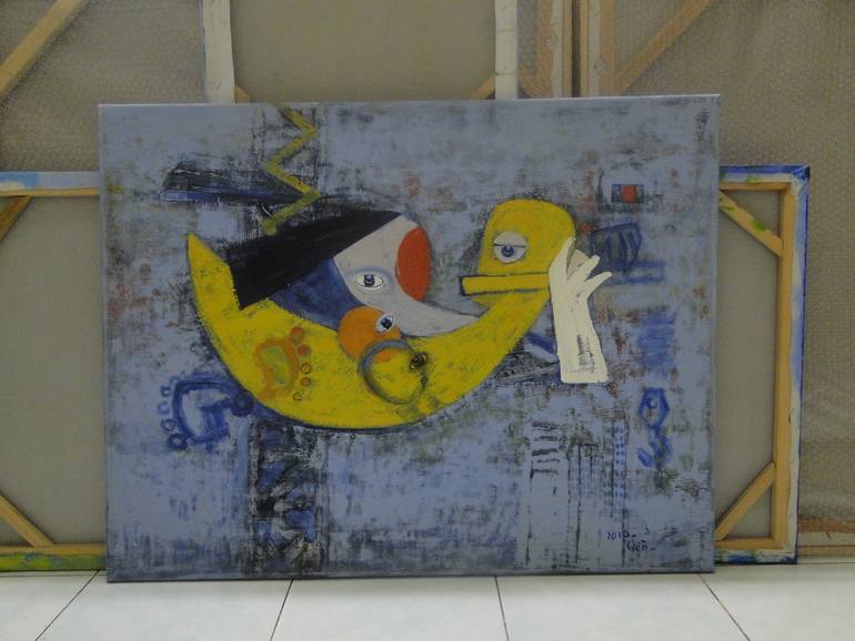 Original Impressionism Family Painting by Nguyen Dinh Hien