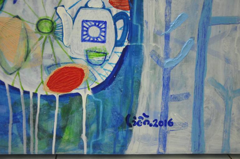 Original Impressionism Floral Painting by Nguyen Dinh Hien