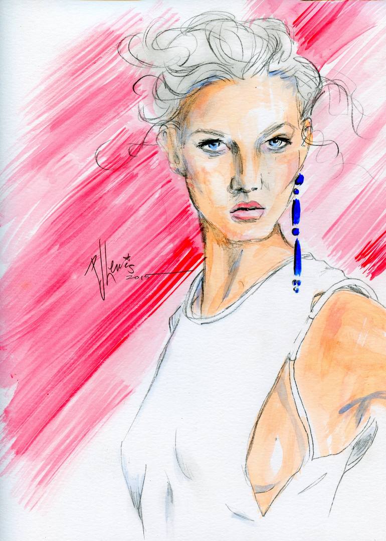 Caroline Drawing by PJ Lewis | Saatchi Art