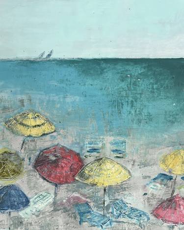 Original Beach Painting by Jim Inzero