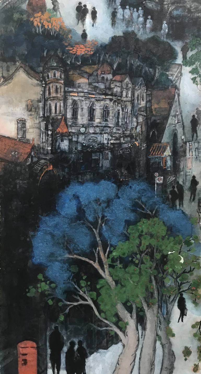 Original Conceptual Landscape Painting by Yellon Ran Huang  Arws