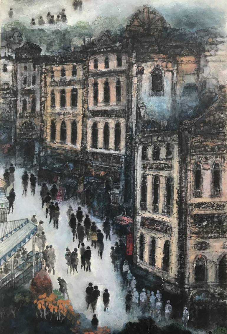 Original Conceptual Landscape Painting by Yellon Ran Huang  Arws