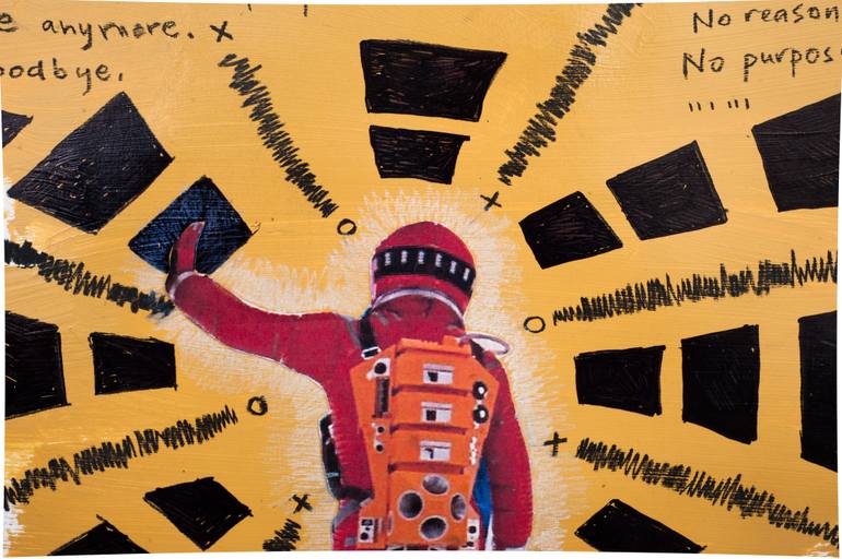 Original Abstract Expressionism Outer Space Painting by Norm Yip