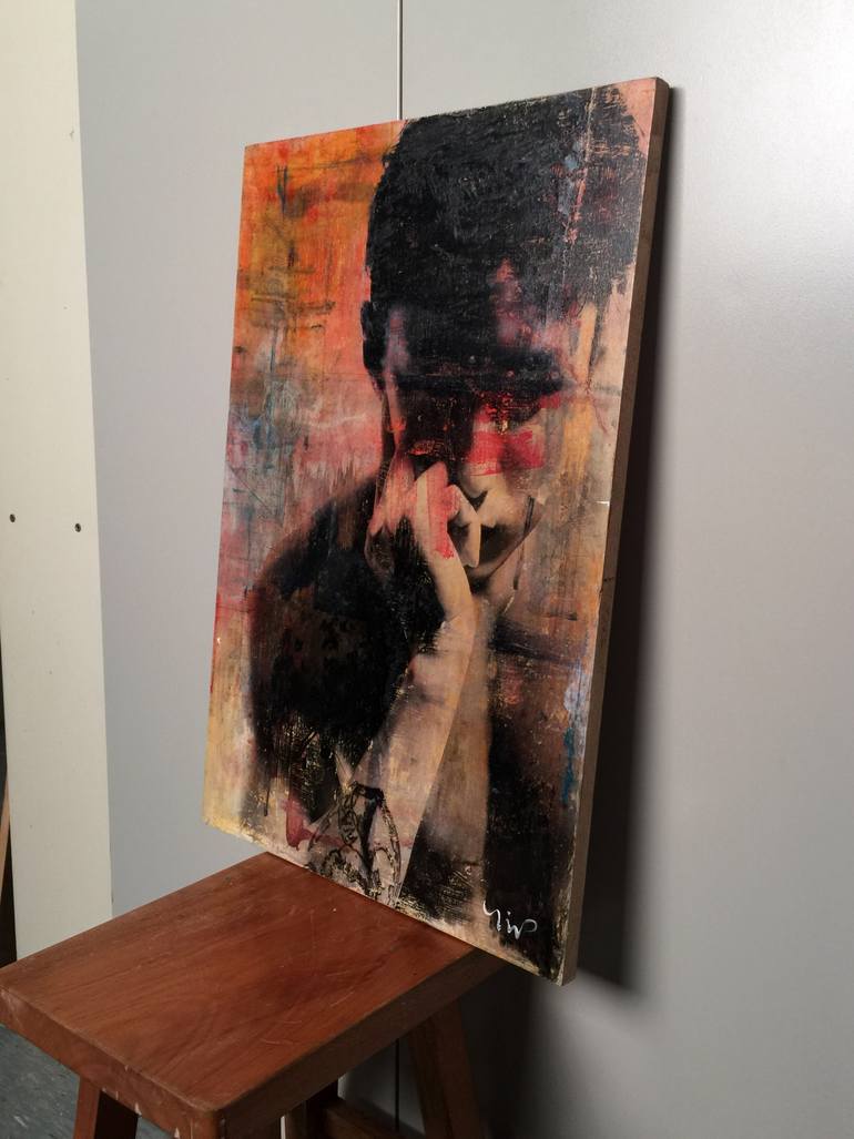 Original Abstract Expressionism Men Mixed Media by Norm Yip