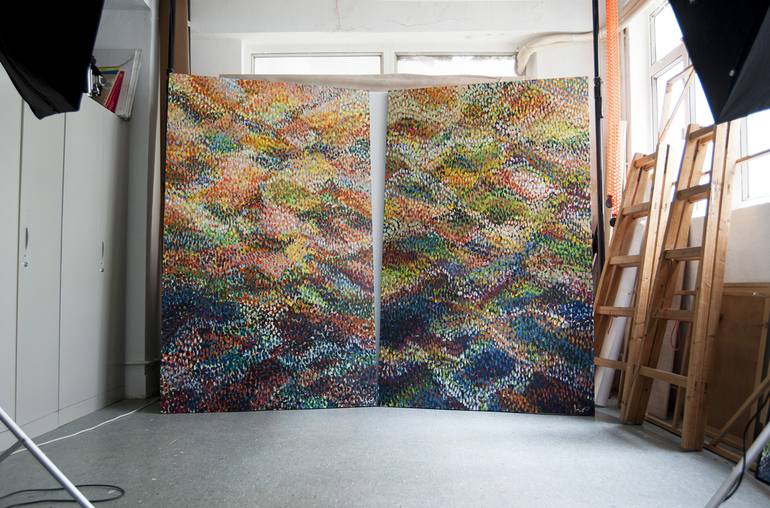 Original Pointillism Abstract Painting by Norm Yip
