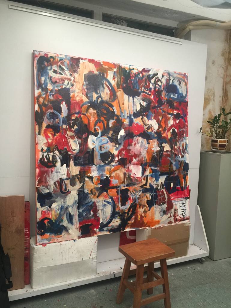Original Abstract Expressionism Abstract Painting by Norm Yip