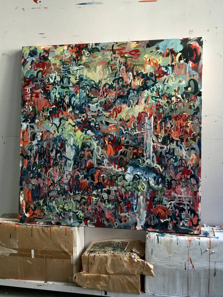Original Abstract Expressionism Abstract Painting by Norm Yip