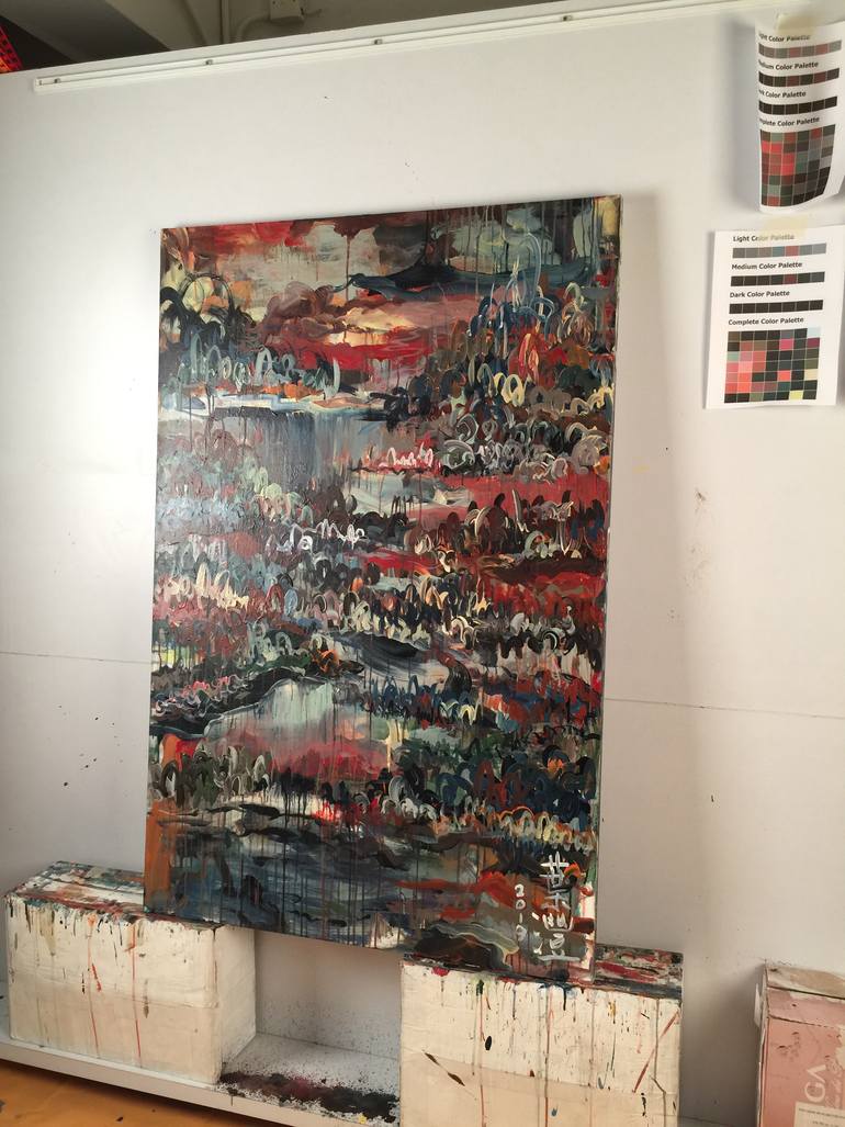 Original Abstract Expressionism Abstract Painting by Norm Yip