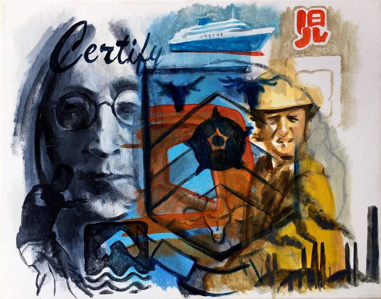Original Pop CultureCelebrity Painting by Matt Carless  Expressionism Art on Canvas  Certify