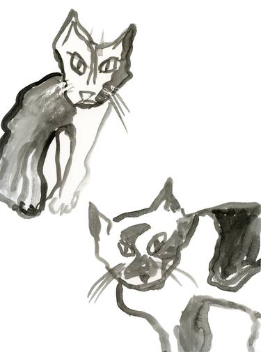 Original Cats Drawings by Gabriele Maurus