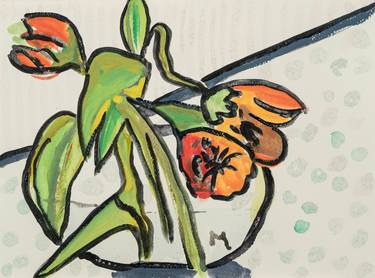 Original Abstract Floral Drawings by Gabriele Maurus