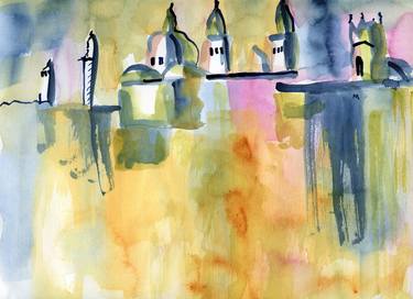 Original Abstract Cities Paintings by Gabriele Maurus