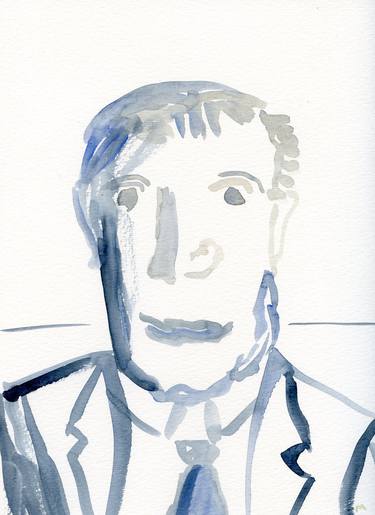 Sketch of a Man Wearing a Tie. thumb