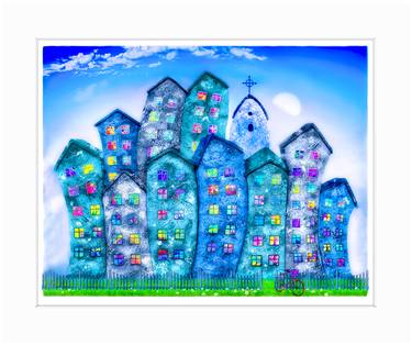 Blue and Happy Houses - Limited Edition thumb