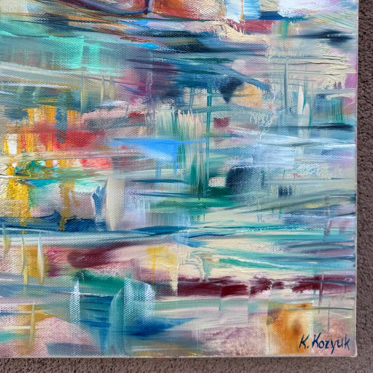 Original Abstract Boat Painting by Khrystyna Kozyuk