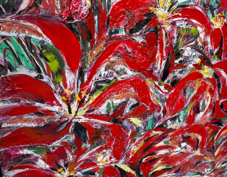 Original Abstract Floral Painting by Khrystyna Kozyuk