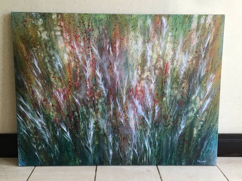 Original Abstract Floral Painting by Khrystyna Kozyuk