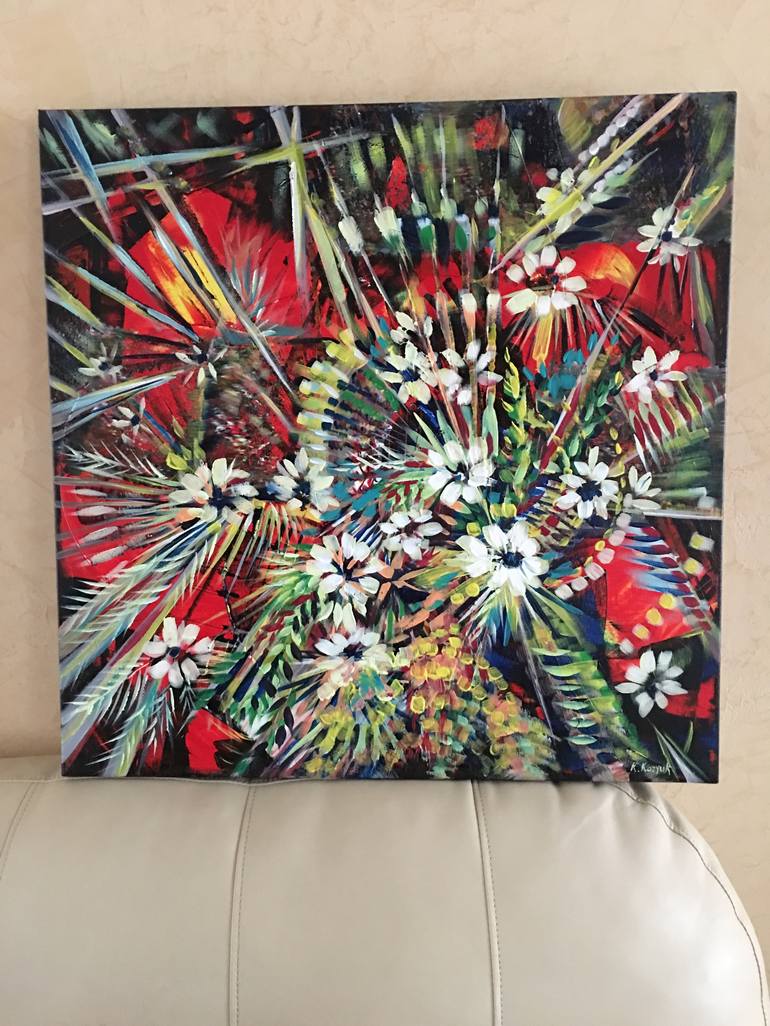 Original Abstract Floral Painting by Khrystyna Kozyuk