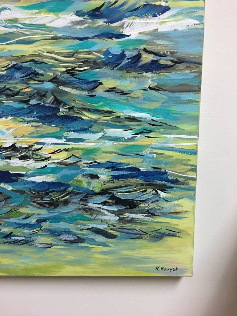 Original Abstract Seascape Painting by Khrystyna Kozyuk