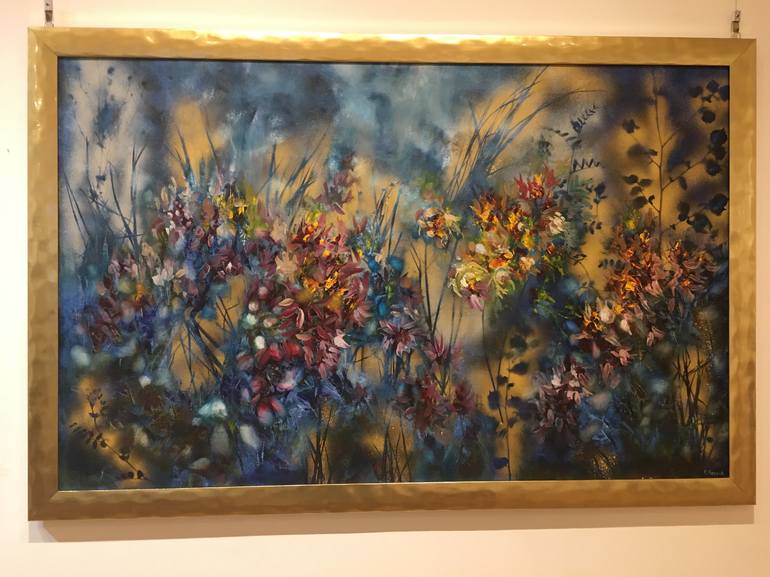 Original Abstract Floral Painting by Khrystyna Kozyuk