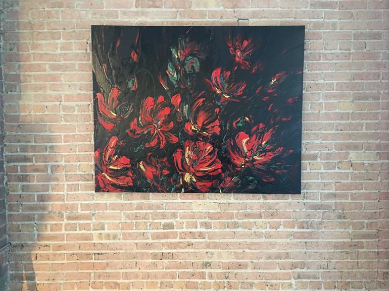 Original Abstract Floral Painting by Khrystyna Kozyuk