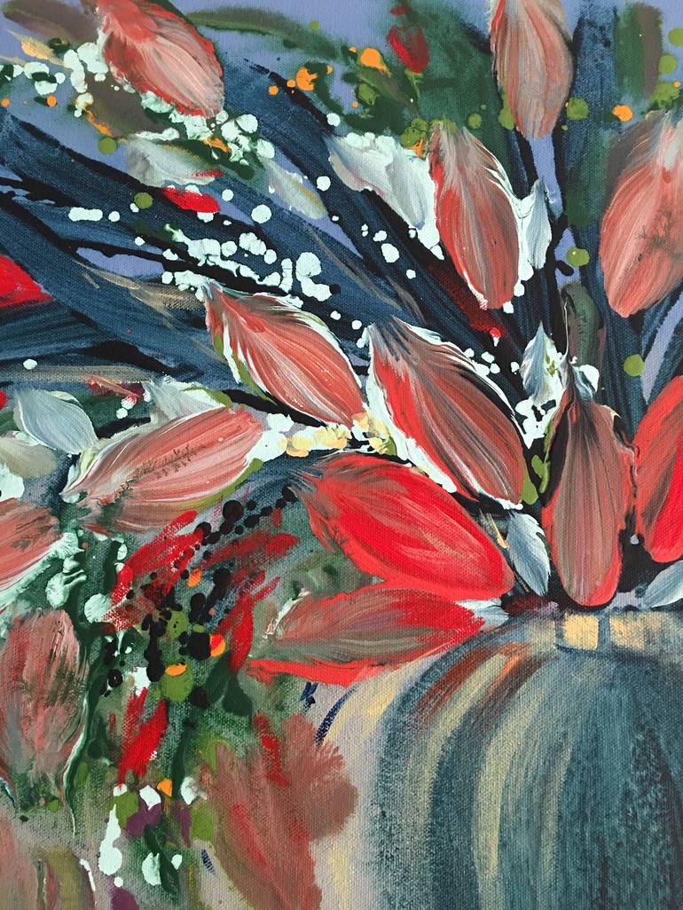 Original Abstract Floral Painting by Khrystyna Kozyuk