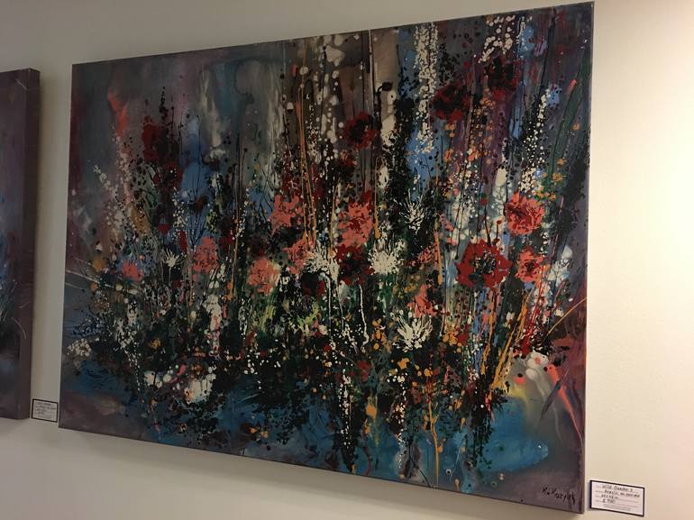 Original Abstract Floral Painting by Khrystyna Kozyuk