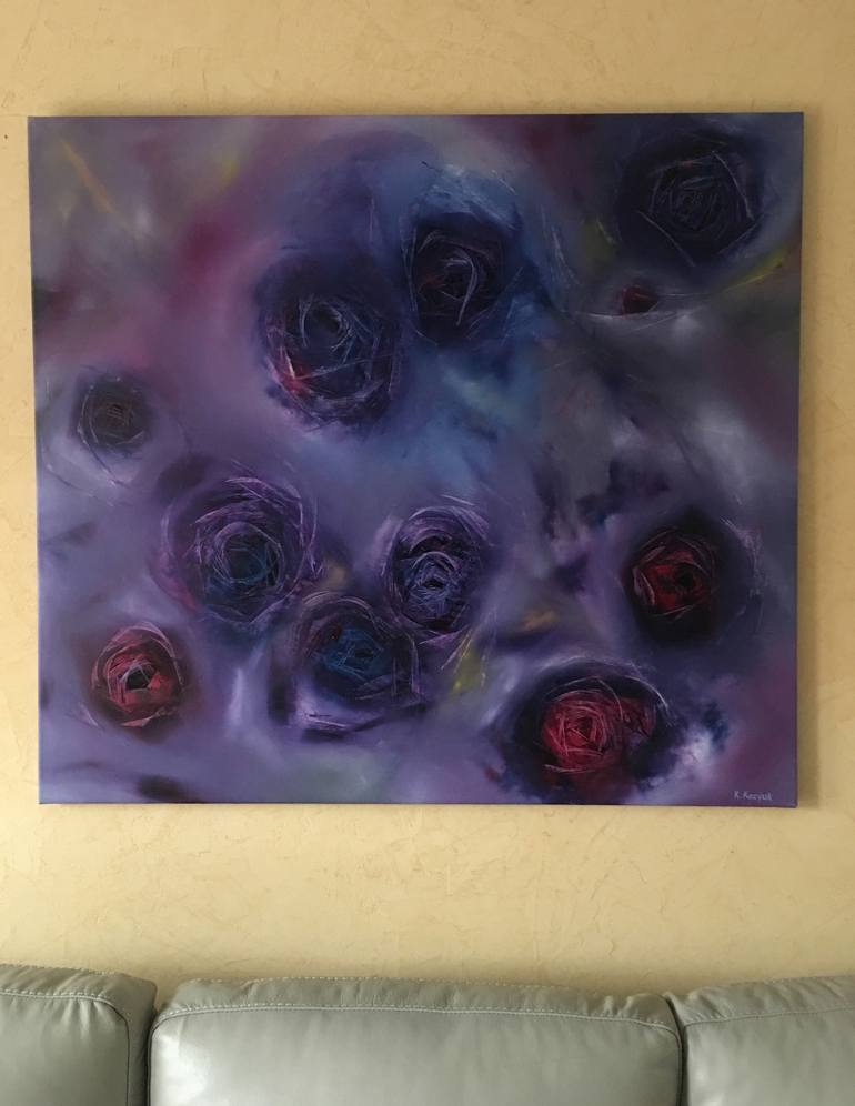 Original Abstract Floral Painting by Khrystyna Kozyuk