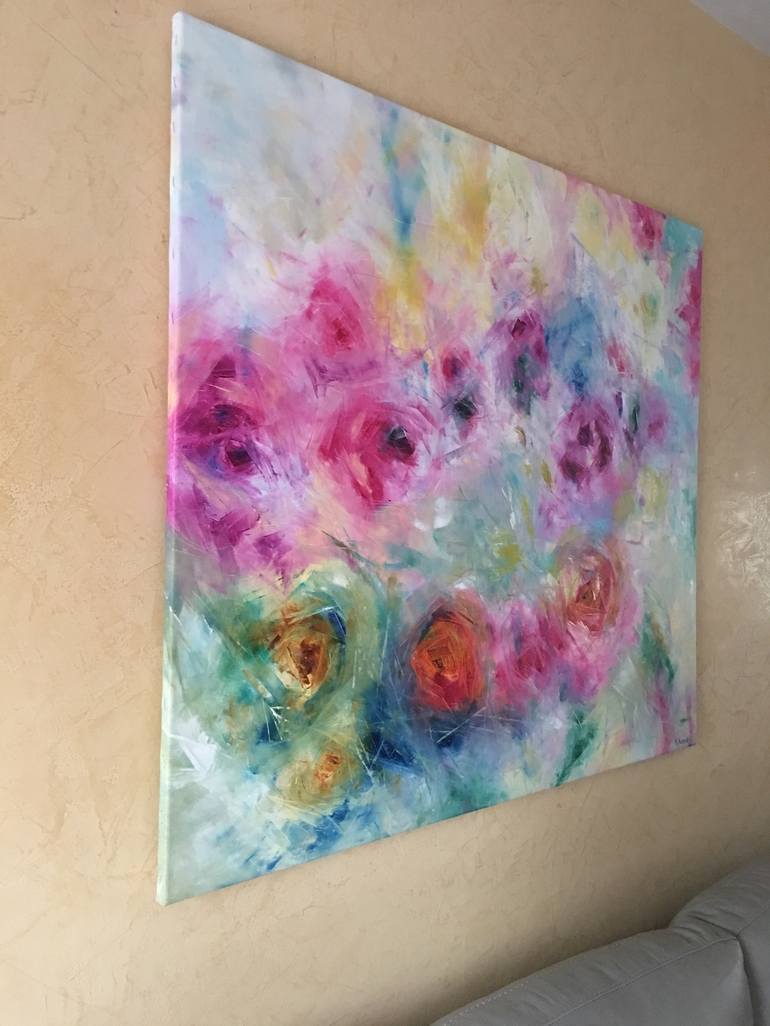 Original Abstract Floral Painting by Khrystyna Kozyuk