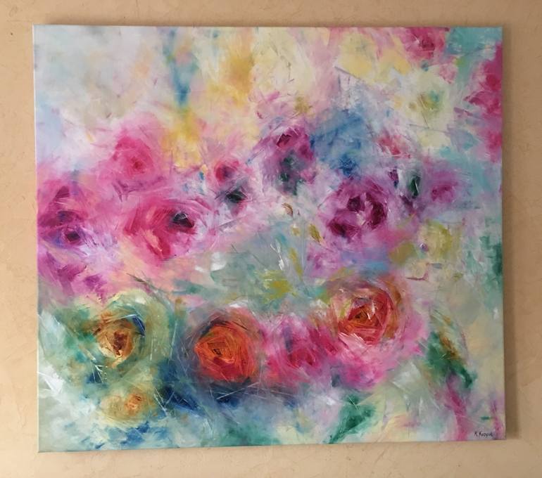 Original Abstract Floral Painting by Khrystyna Kozyuk