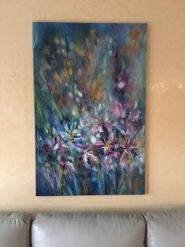 Original Abstract Floral Painting by Khrystyna Kozyuk