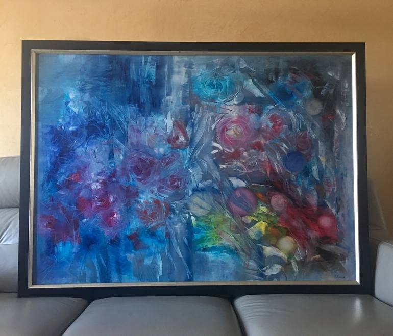 Original Abstract Floral Painting by Khrystyna Kozyuk