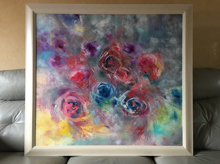 Original Abstract Floral Painting by Khrystyna Kozyuk