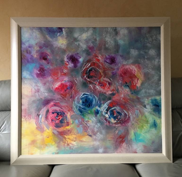 Original Abstract Floral Painting by Khrystyna Kozyuk