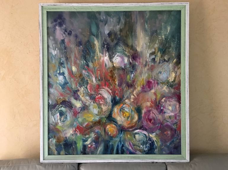 Original Abstract Floral Painting by Khrystyna Kozyuk