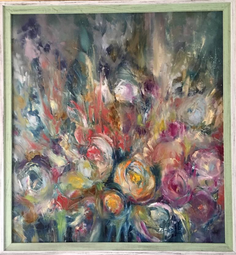 Original Abstract Floral Painting by Khrystyna Kozyuk