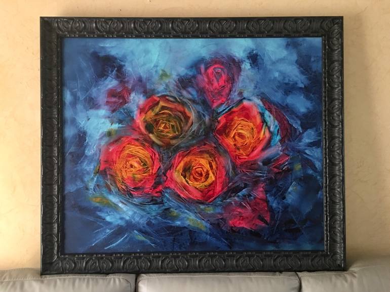 Original Abstract Floral Painting by Khrystyna Kozyuk