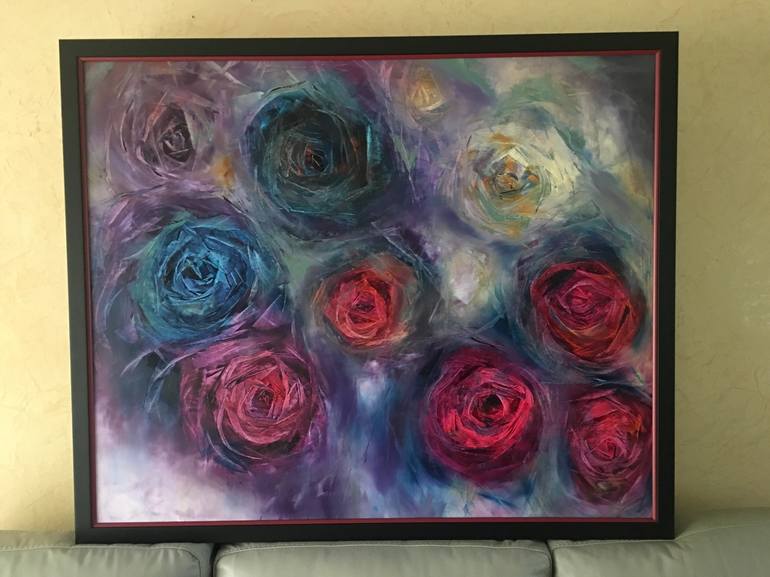 Original Abstract Floral Painting by Khrystyna Kozyuk