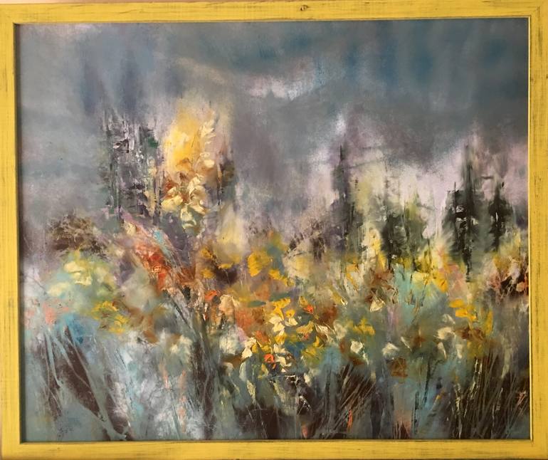 Original Abstract Floral Painting by Khrystyna Kozyuk