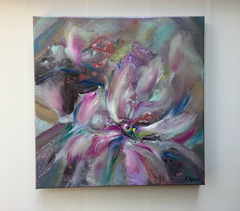 Original Abstract Floral Painting by Khrystyna Kozyuk