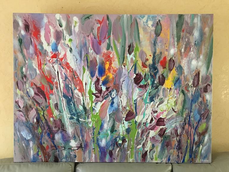 Original Abstract Floral Painting by Khrystyna Kozyuk