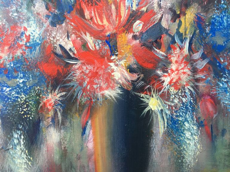 Original Abstract Floral Painting by Khrystyna Kozyuk