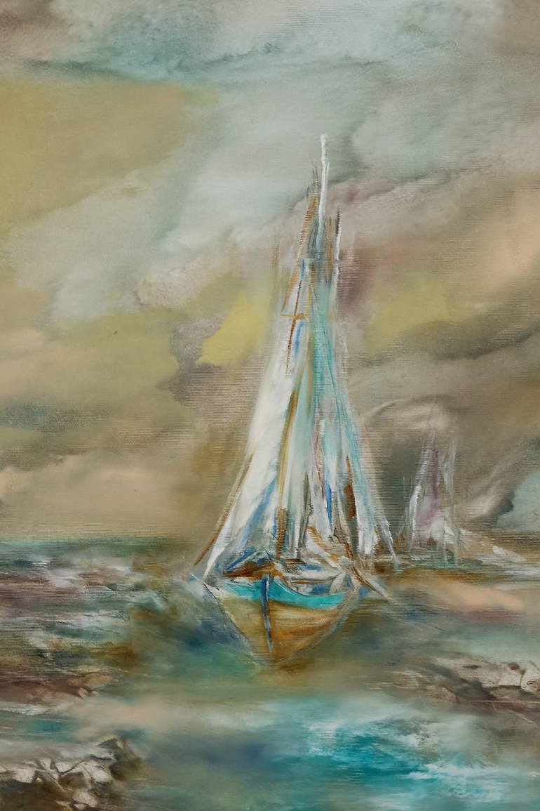 Original Boat Painting by Khrystyna Kozyuk