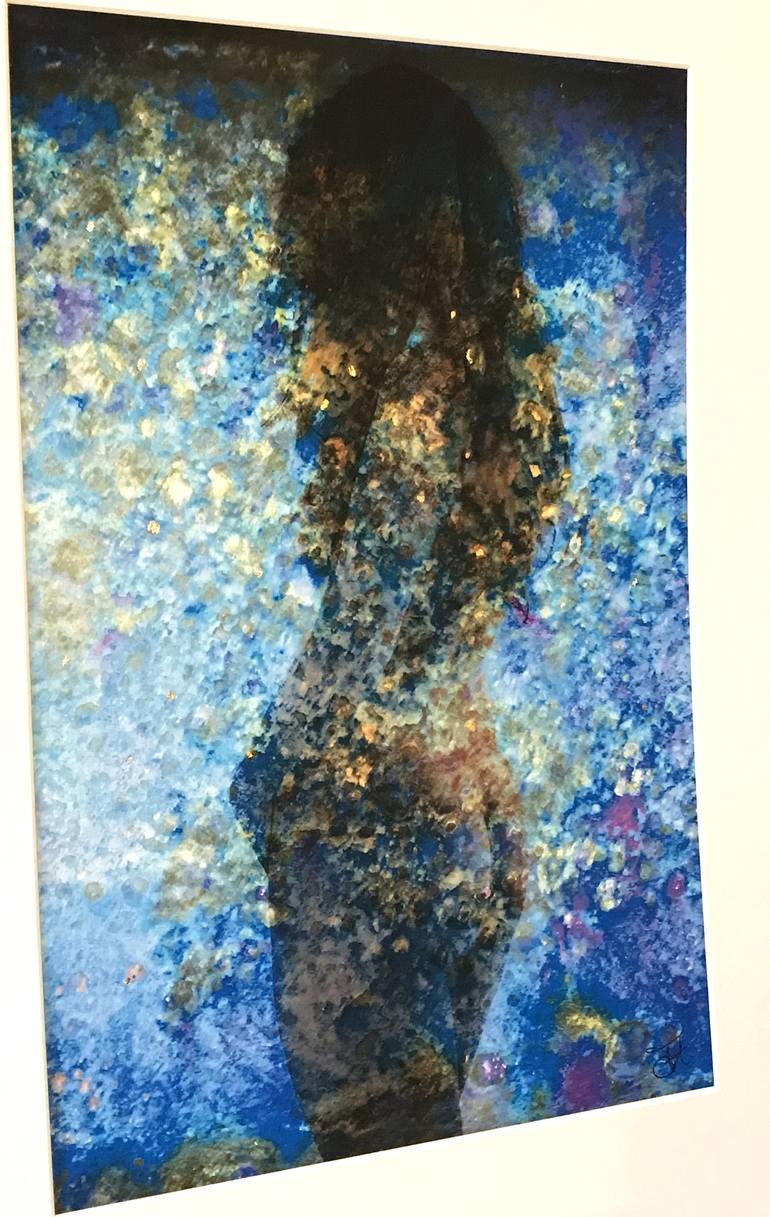 Original Abstract Nude Mixed Media by Janice Clements