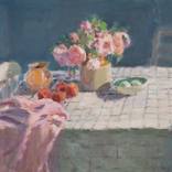 Roses, Nectarines and Blue Eggs by Lynne Cartlidge RCA