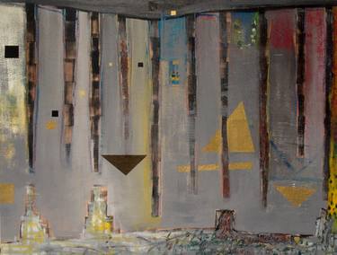 Original Abstract Expressionism Geometric Paintings by Carles Moll
