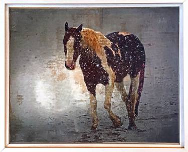 Print of Abstract Expressionism Horse Collage by Helen K Garber