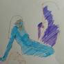 First study drawing of Blue Girl painting at life drawing group session