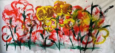 Print of Expressionism Floral Paintings by Chris Iatropoulos