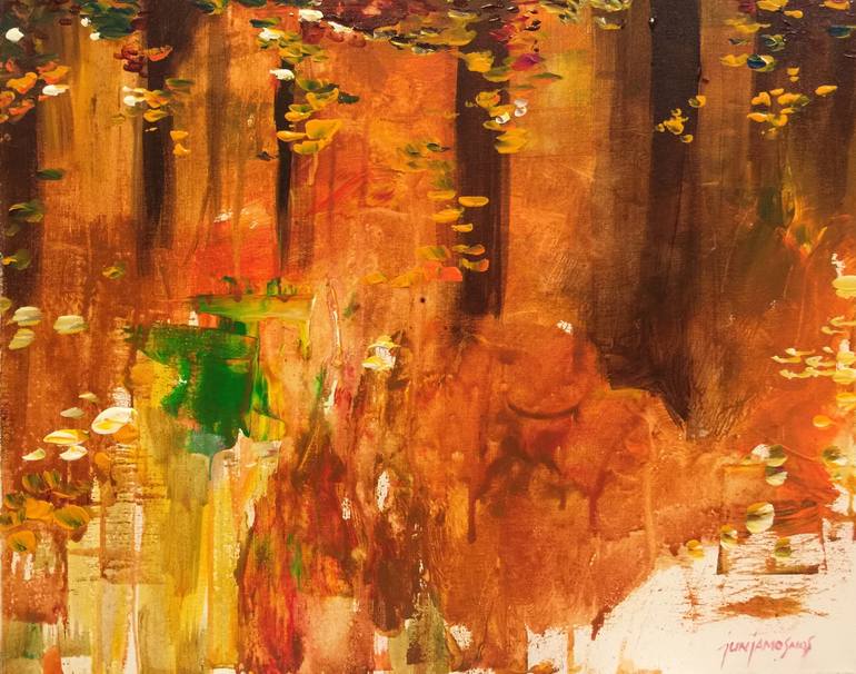 Original Abstract Expressionism Landscape Painting by Jun Jamosmos